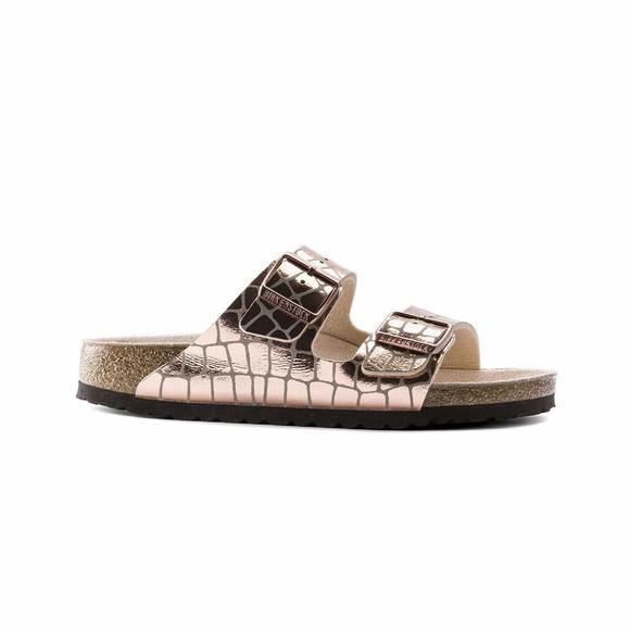 Birkenstock Women Arizona Microfibre Sandal Gator Gleam Copper 2.5 UK - Picture 1 of 1